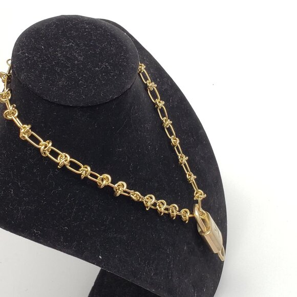 Louis Vuitton Gold Padlock w/Unbranded Stainless Steel 18k Plated Chain&Bracelet - Picture 7 of 13